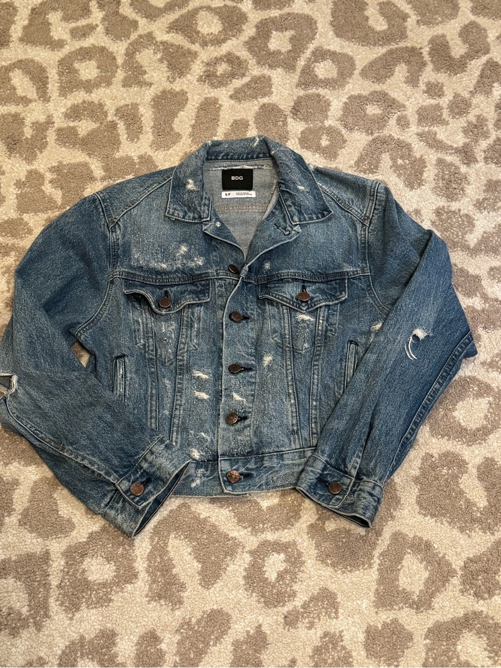 BDG Distressed Medium Blue Denim Jacket